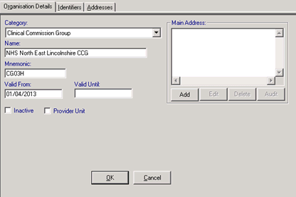 FIle Maintenance - Organisational Details