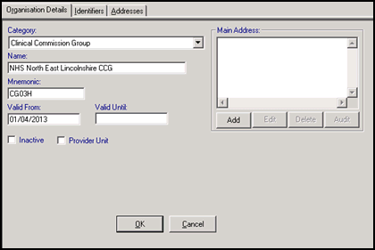 FIle Maintenance - Organisational Details