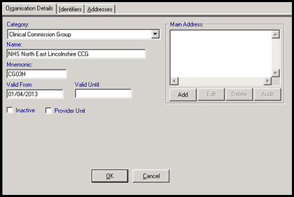 FIle Maintenance - Organisational Details