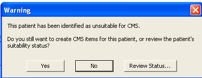 CMS Warning Suitability