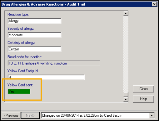 Drug Allergies & Adverse Reactions - Audit Trail